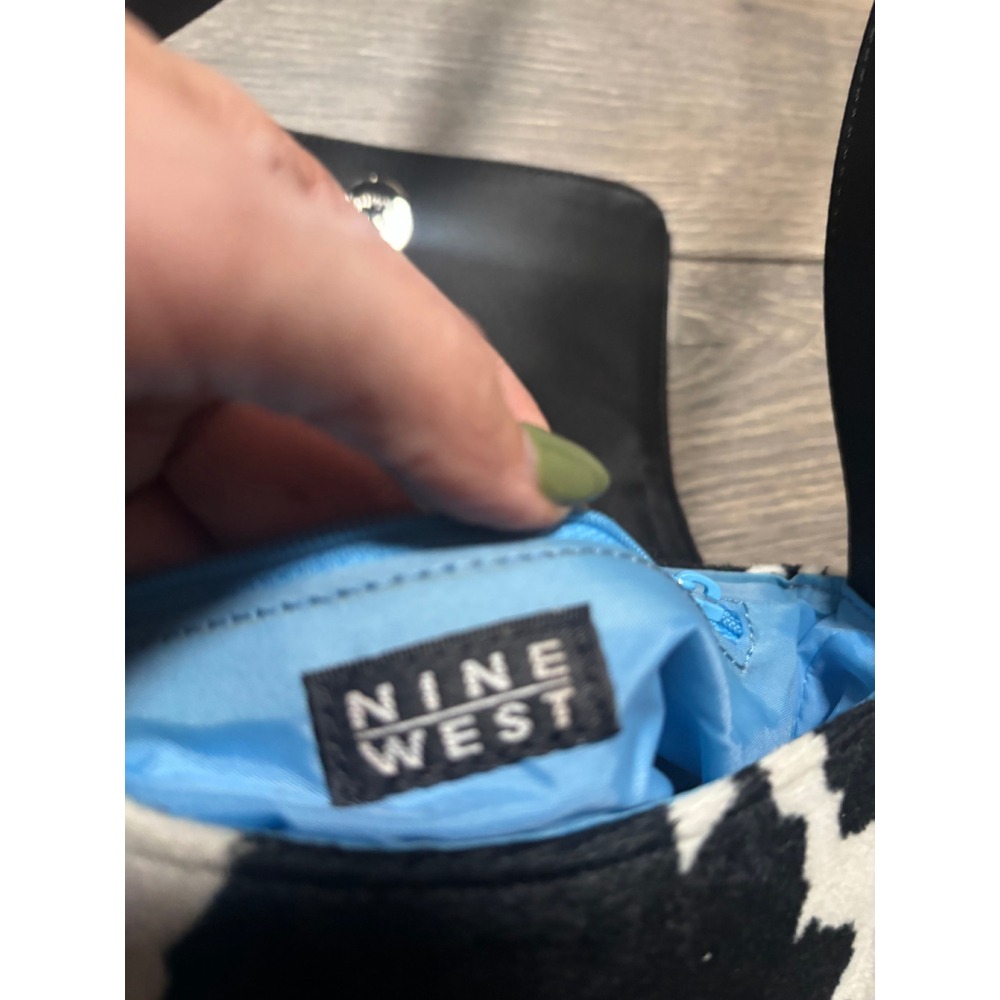 Nine West Black and White Cow Print Shoulder Bag - Picture 14 of 15